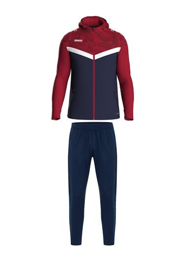 Jako Jas met Kap Iconic + Trainingsbroek Power marine/chilirood