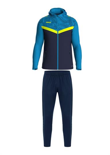 Jako Jas met Kap Iconic + Trainingsbroek Power marine/Jako blauw/fluogeel