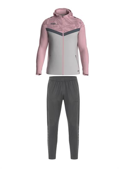 Jako Jas met Kap Iconic + Trainingsbroek Power Zachtgrijs/dusky pink/antra light