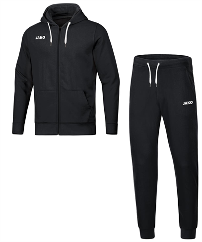 Jako Joggingpak Base met Jas met Kap - Zwart