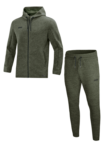 Jako Joggingpak met Jas met Kap Premium Basics - Kaki