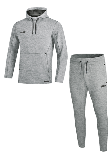 Jako Joggingpak met Sweater met Kap Premium Basics - Lichtgrijs