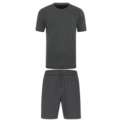 JAKO Pro Casual T-Shirt Met Short - Asgrijs