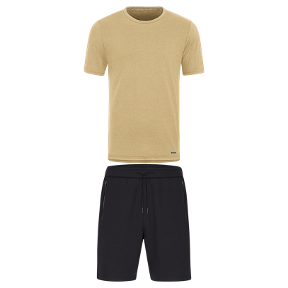 JAKO Pro Casual T-Shirt Met Short - Beige