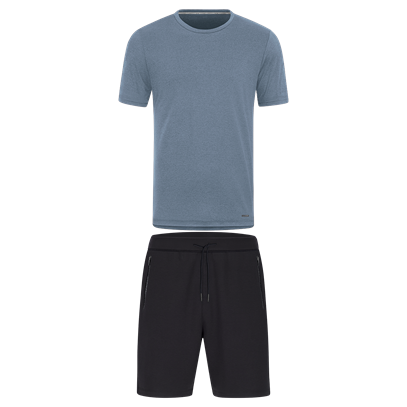 JAKO Pro Casual T-Shirt Met Short - Smokey Blue