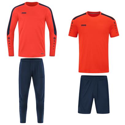 JAKO Trainingset Power (4-delig met Sweater) - Flame/Marine