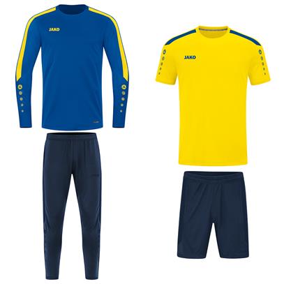 JAKO Trainingset Power (4-delig met Sweater) - Royal/Citroen