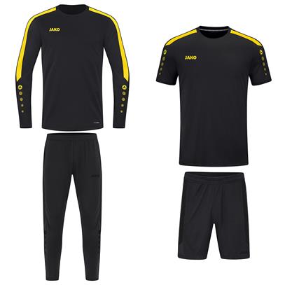 JAKO Trainingset Power (4-delig met Sweater) - Zwart/Citroen