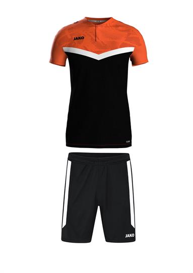 Polo Iconic + Short Power zwart/fluo oranje