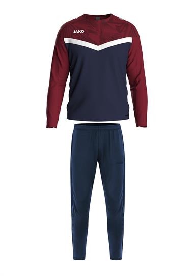 Sweater Iconic + Trainingsbroek Power  marine/chilirood