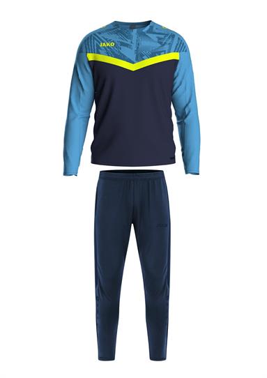 Sweater Iconic + Trainingsbroek Power  marine/Jako blauw/fluogeel