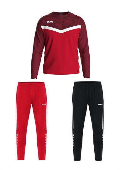 Sweater Iconic + Trainingsbroek Power  rood/wijnrood