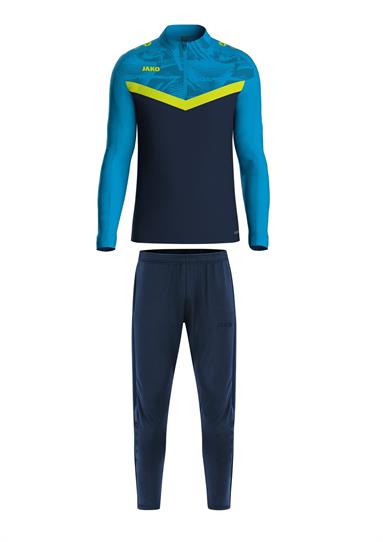 Ziptop Iconic + Trainingsbroek Power  marine/Jako blauw/fluogeel