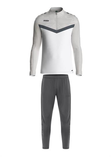 Ziptop Iconic + Trainingsbroek Power wit/zachtgrijs/antra light