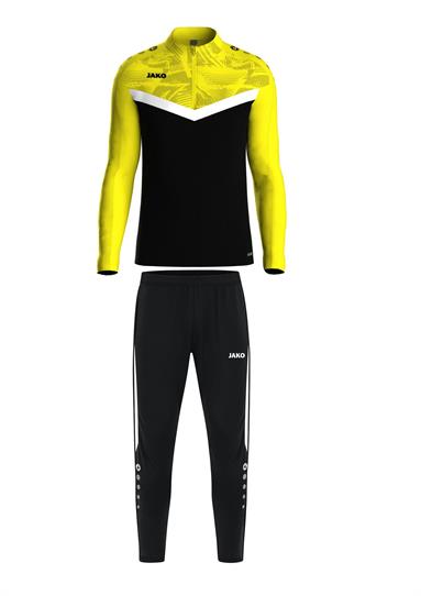 Ziptop Iconic + Trainingsbroek Power  zwart/zachtgeel